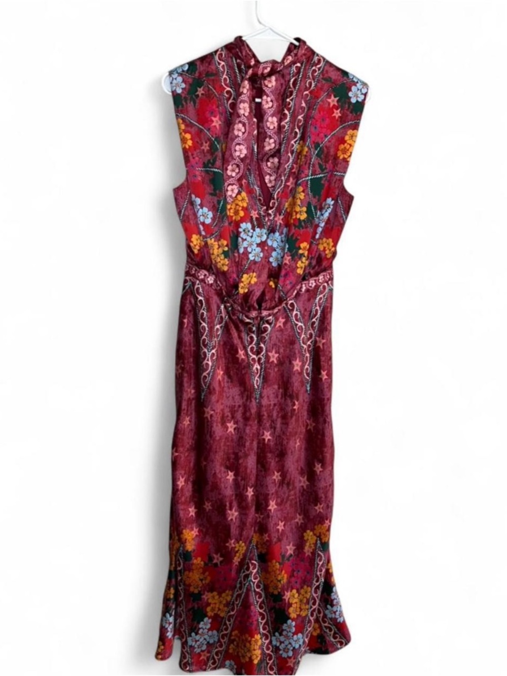 NWT Saloni Fleur Printed Silk-Crepe Midi Dress in the "Hibiscus Flourish". - Picture 10 of 14